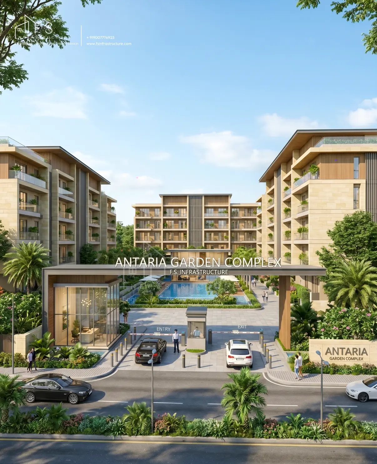 Antaria Garden Complex Commercial and Residential Apartment Design Kolkata