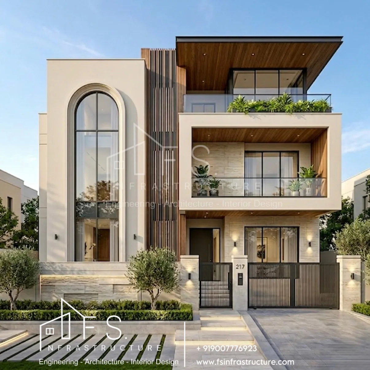Buraq Mansion Contemporary Residence with Arch Facade