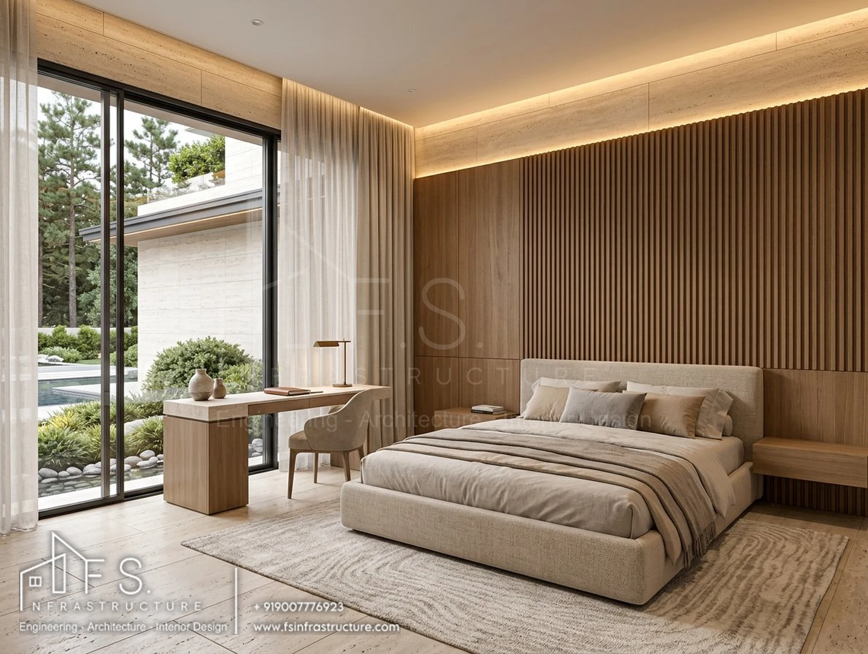 Khan's Mansion — Guest bedroom · Wide view