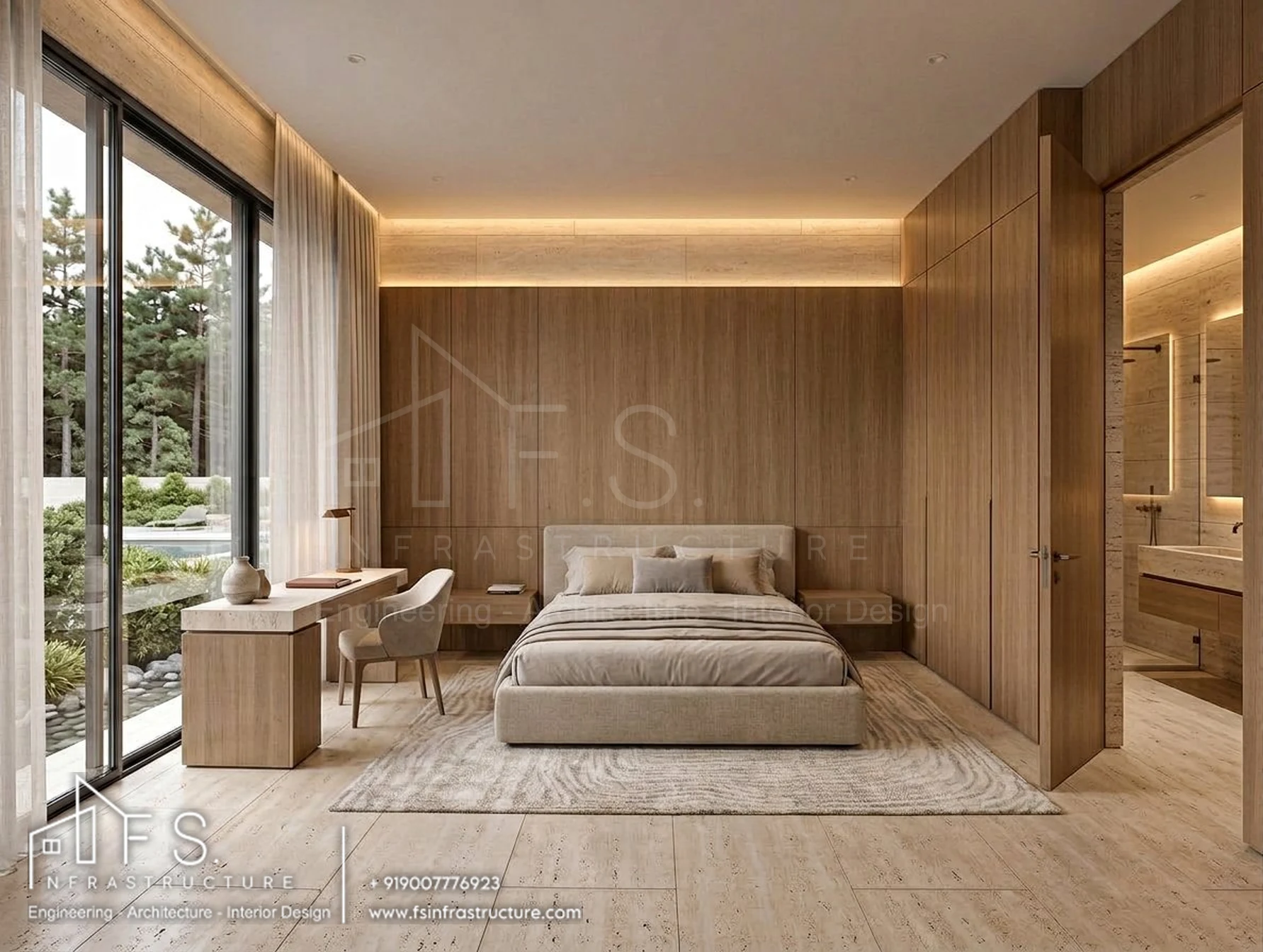 Khan's Mansion — Guest bedroom · Wardrobe & ensuite