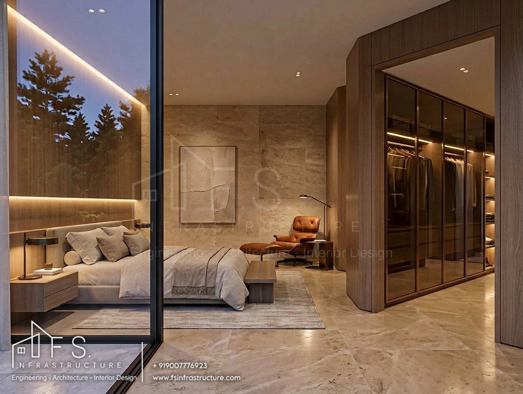 Khan's Mansion — Master bedroom · Lounge corner