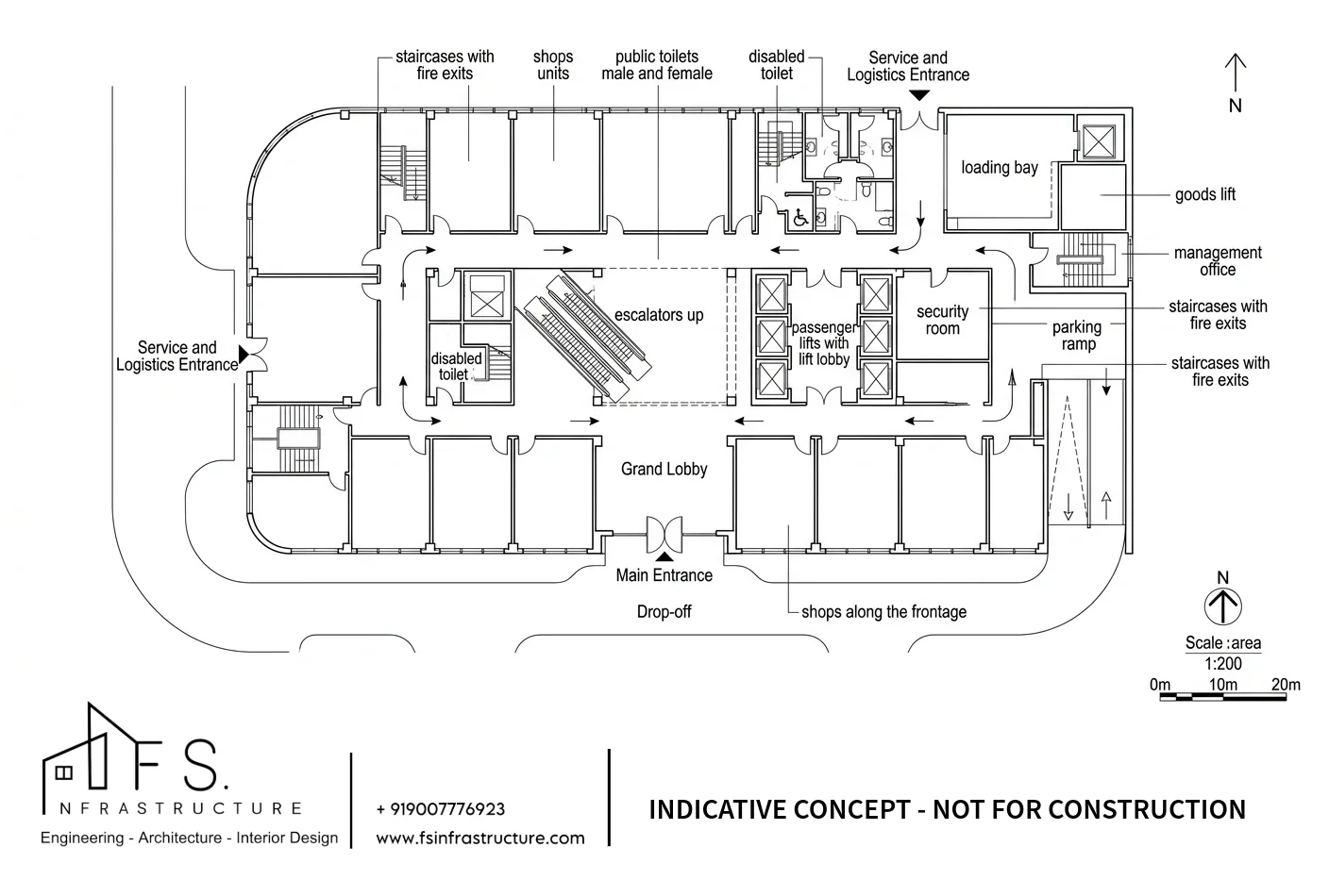 Ground floor commercial retail layout plan