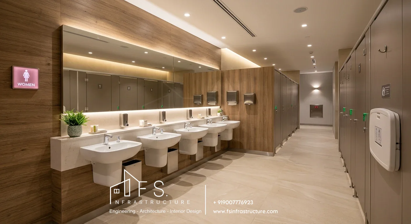 Female restroom luxury interior design styling