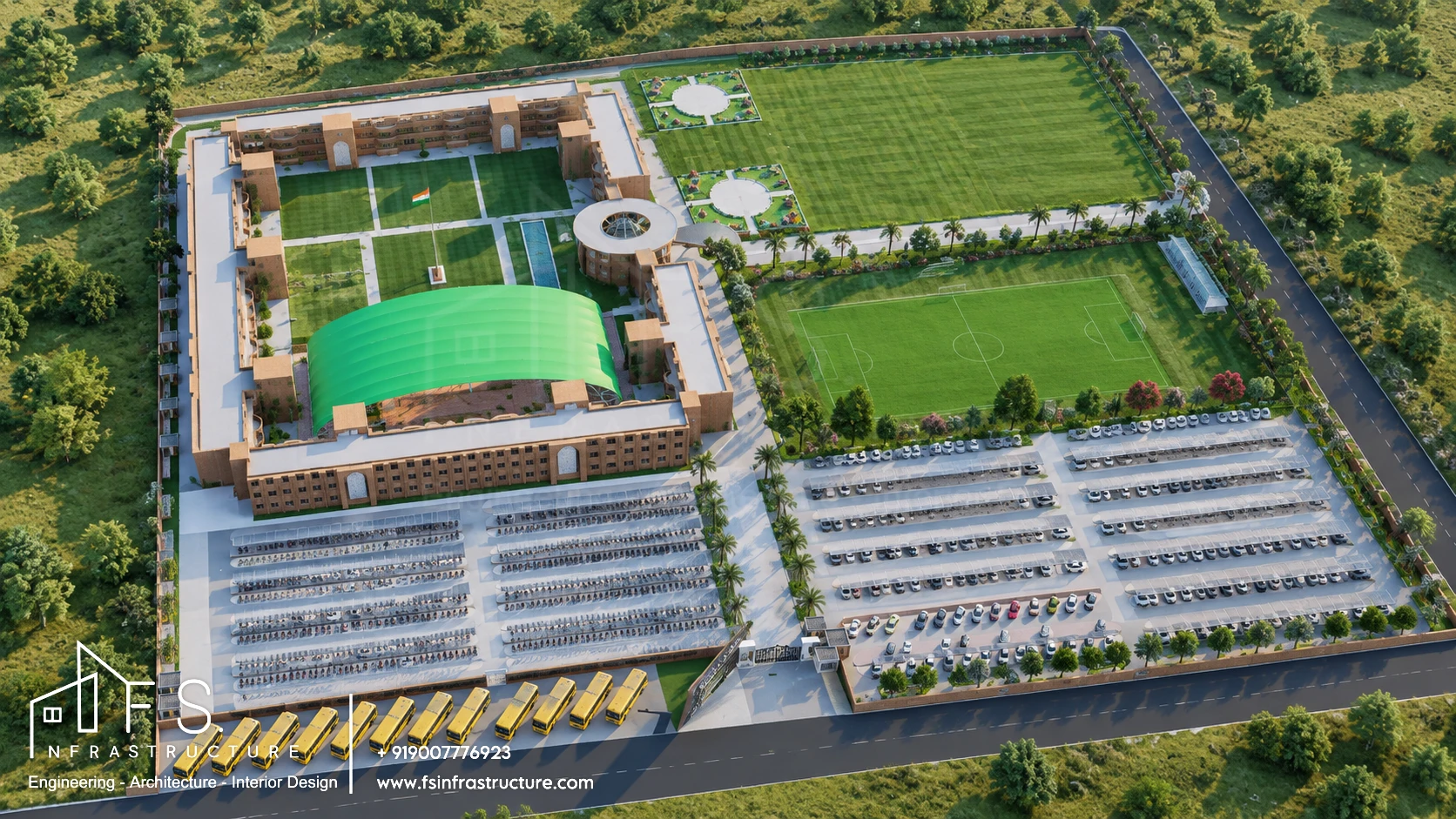 Army Public School, Panagarh — High-angle master bird's-eye view
