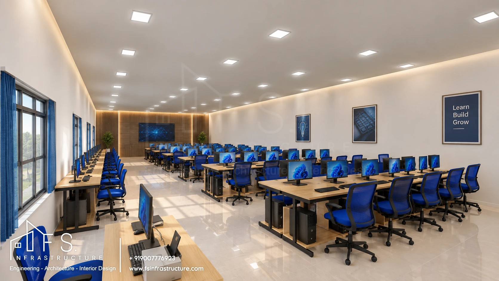Army Public School, Panagarh — Computer lab · Wide view & smart display wall