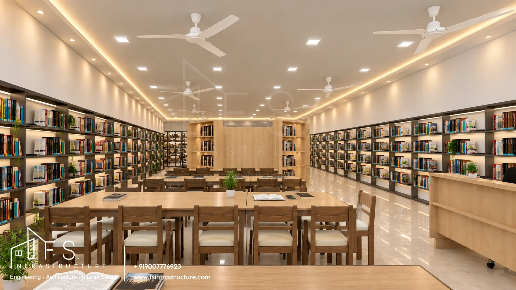 Army Public School, Panagarh — Central library · Collaborative reading hall & reception