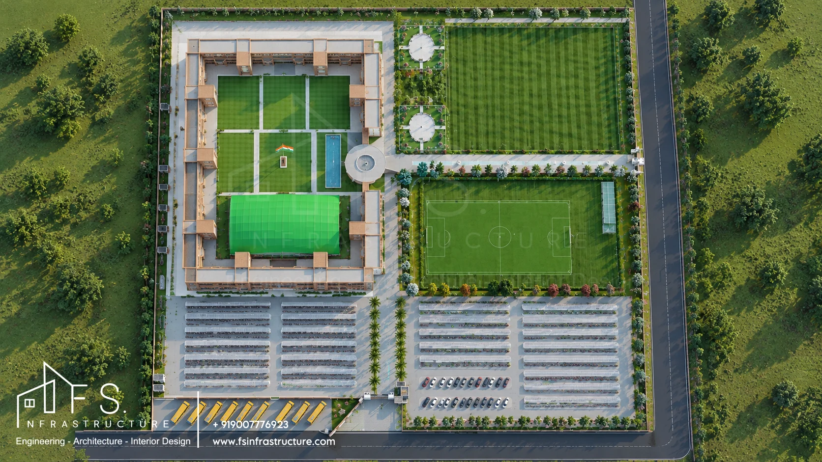 Army Public School, Panagarh — Orthographic master site plan