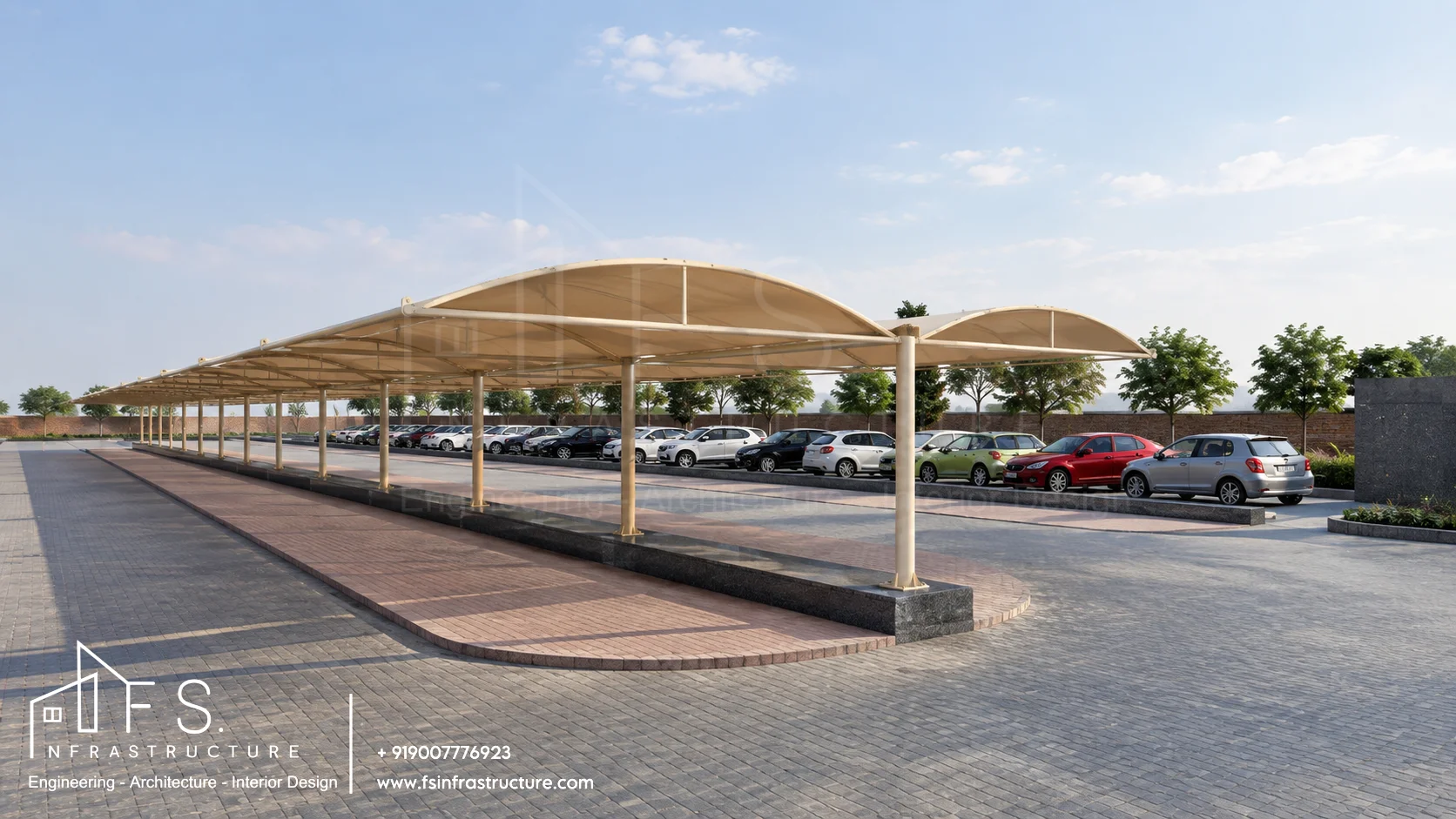 Army Public School, Panagarh — Tensile membrane car parking canopies