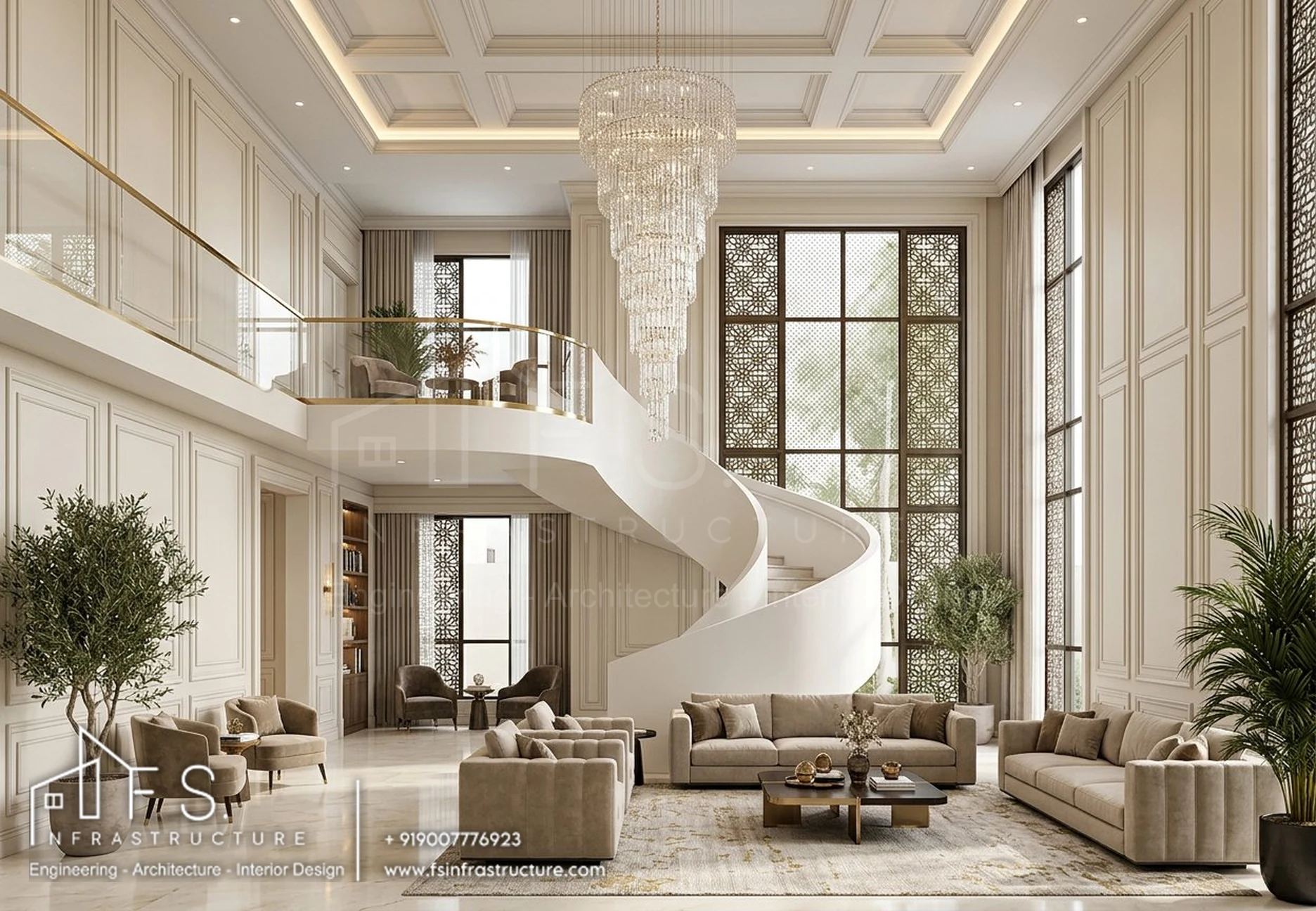 Avani Villa — Family Living Atrium · Wide view