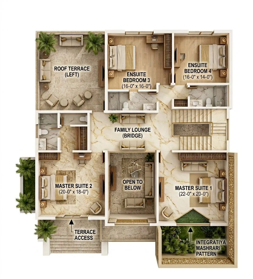 Avani Villa — First Floor — 3D plan