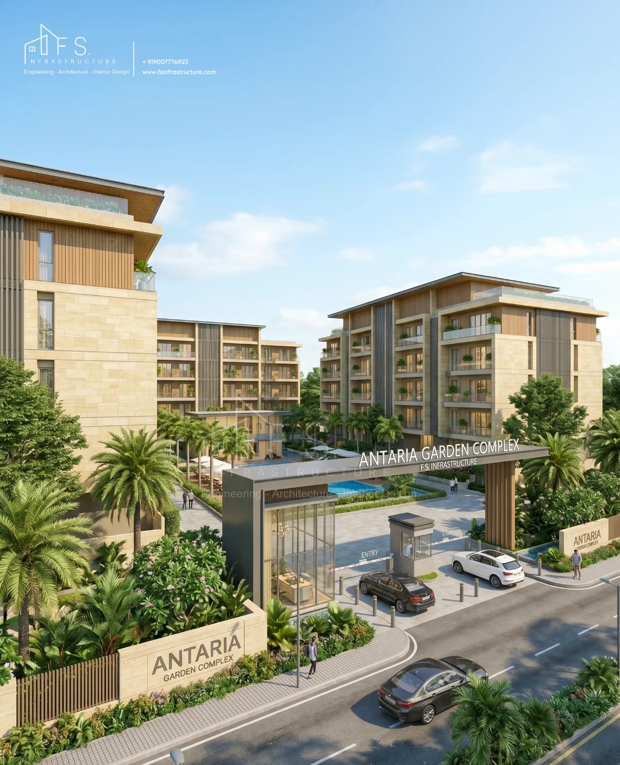 Antaria Garden Complex Rajarhat — Architectural Perspective 03