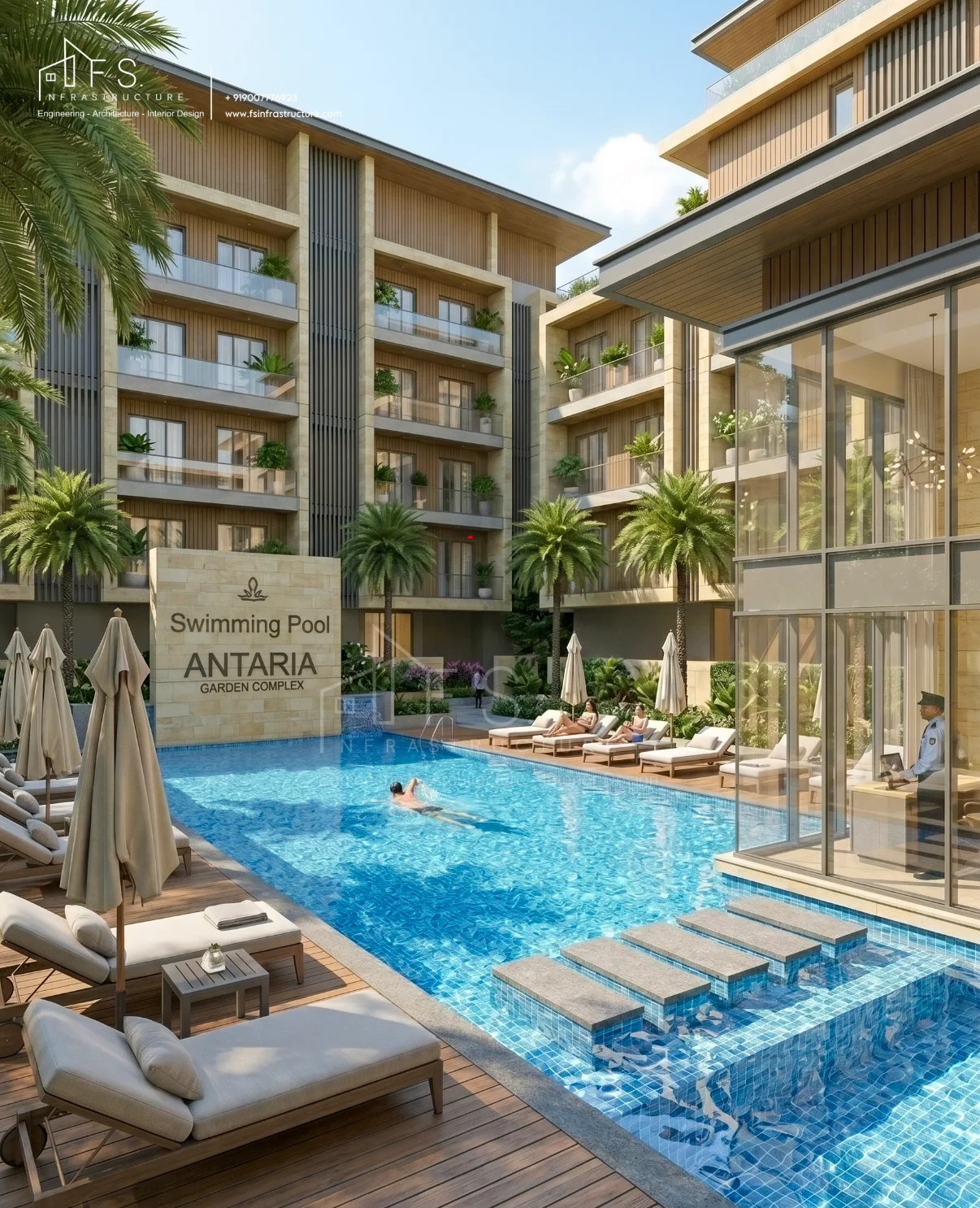 Antaria Garden Complex Madhyamgram — Architectural Perspective 04