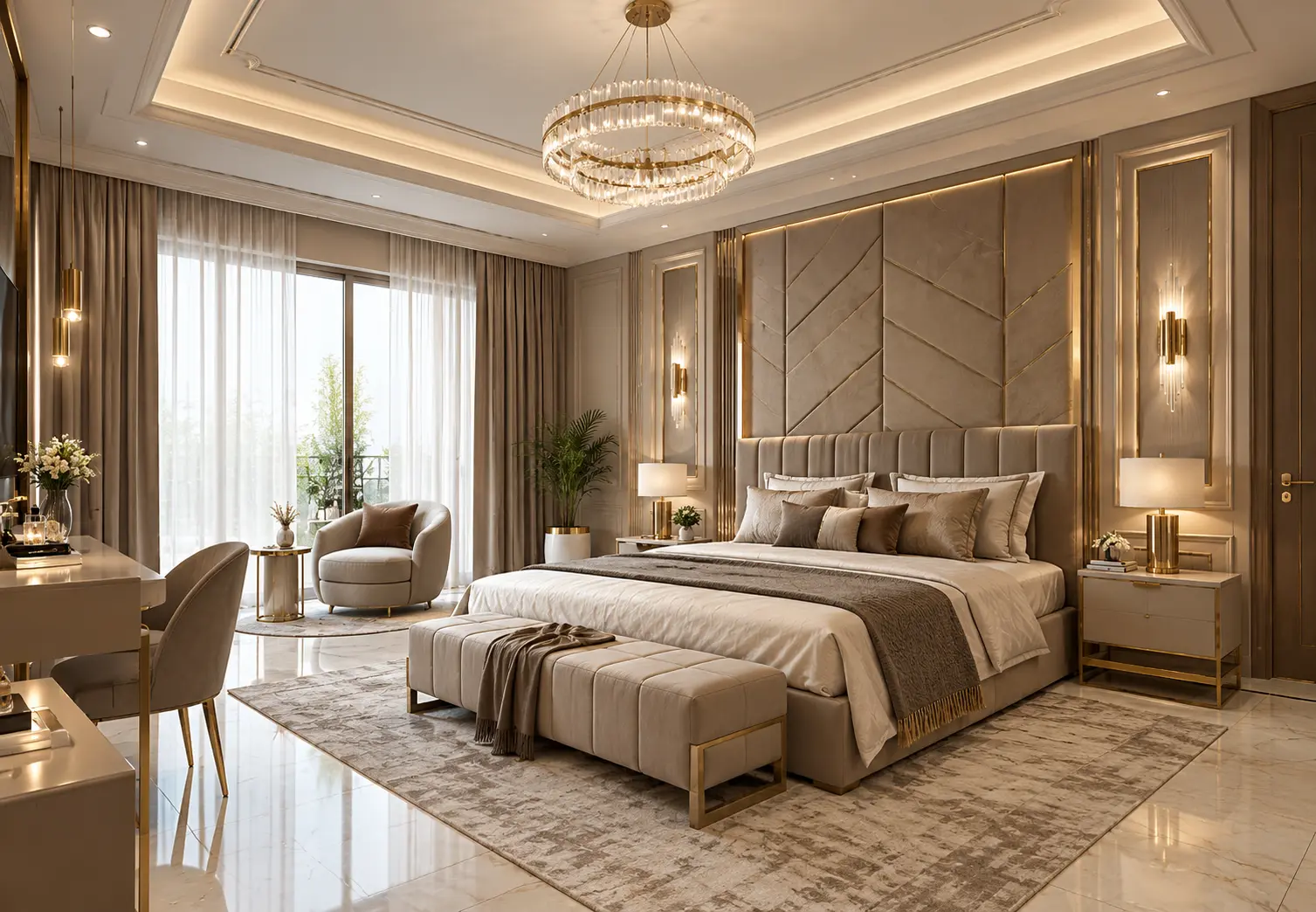 THE 42 luxury residential master bedroom suite interior design in Kolkata
