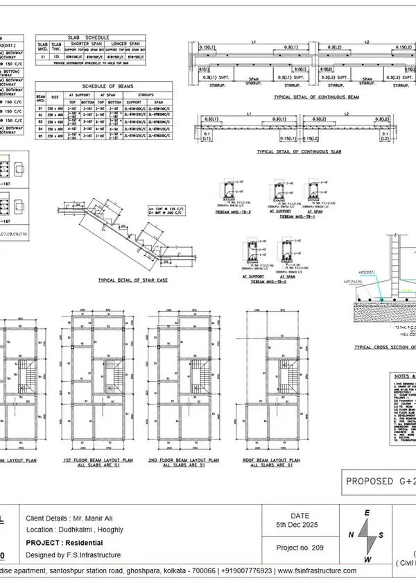 Structural framing, beam schedules, and foundation engineering
