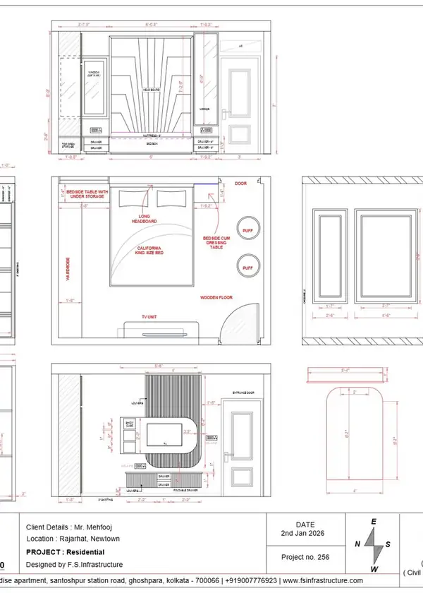Working interior spatial layout and clearances