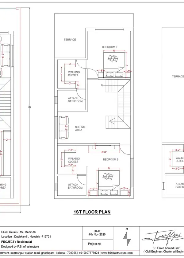 G+2 residential house architectural building plan blueprints