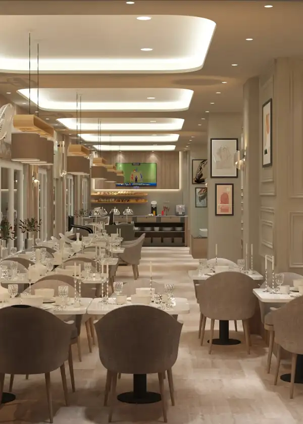 Coastal dine luxury theme restaurant interior styling